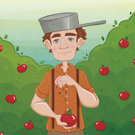 The Legend of Johnny Appleseed | Johnny Appleseed Jonny Appleseed, Johnny Appleseed Day, Manners Books, Geography Quiz, Johnny Appleseed, Map Pictures, Apple Theme, Happy Song, Kid Friendly Activities