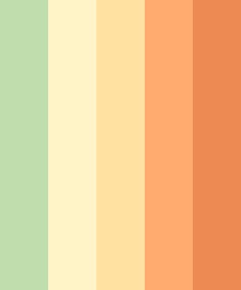 Pastel Fall Color Palette Orange Pallete Color Pastel, Pastel Green Color Pallete, Pastel Yellow Color Scheme, Pastel Yellow Pallete, Pastel Orange Colour Palette, Cute Green Color Palette, Retro Pastel Palette, Pastel Yellow Color Combination, Orange Color Palettes Pastel