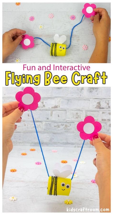 Spring Arts And Crafts, Flying Bee, Bee Craft, Bee Crafts For Kids, Insects Preschool, Bugs Preschool, May Crafts, Bee Activities, Insect Activities