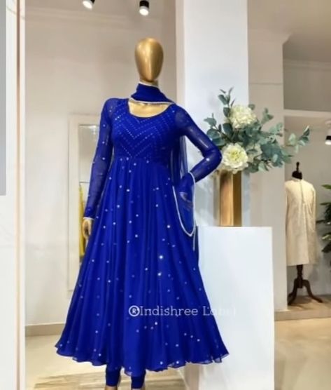 Anarkali Dress Pattern Umbrella Cut Anarkali Dress Patterns, Umbrella Cut Churidar, Umbrella Cut Anarkali Dress Patterns, Anarkali Designs Latest, Blue Anarkali Dress, Anarkali Design, Anarkali Patterns, Suit Anarkali, Anarkali Designs