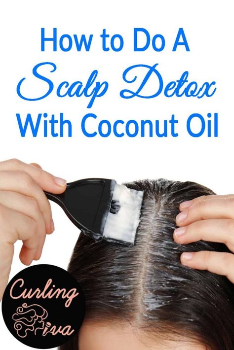 A scalp detox will help remove all the gunk, unclog your hair follicles and restore the balance in your natural oils and pH levels. You can do it right at home with something that you may already have in your kitchen: coconut oil. Scalp Detox Diy, Remove Scalp Buildup Diy, Coconut Oil Hair Mask For Dry Scalp, Coconut Oil For Dry Scalp, How To Deep Clean Your Scalp, Hair Mask Recipe, Hair Detox, Hair Care Remedies, Diy Coconut Oil