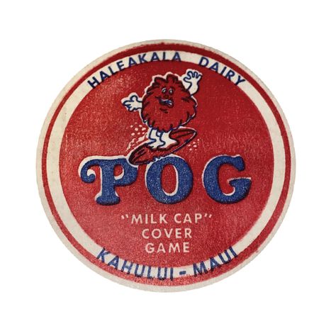 POGs: The Hawaiian “Milk Cap” Game | People’s Graphic Design Archive Pog Juice, S Graphic Design, Caps Game, Hawaiian History, Strange History, Japanese Games, Math Game, Simple Math, Visual Branding