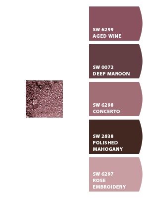 Paint colors from ColorSnap by Sherwin-Williams Moss Rose Sherwin Williams, Maroon Paint Colors, Maroon Bedroom, Boho Paint Colors, Zyla Colors, Pintura Exterior, Romantic Colors, Paint Paint, Rose Embroidery