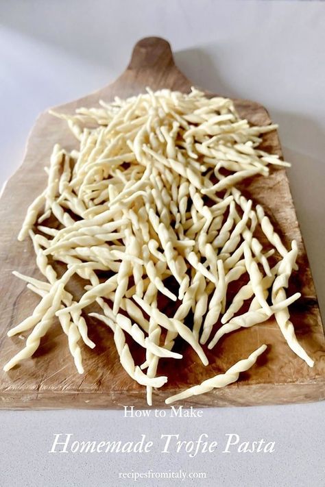 How to Make Homemade Trofie Pasta - Recipes from Italy Trofie Pasta, Recipes From Italy, Homemade Pasta Dough, Mediterranean Recipes Healthy, Pasta Dough Recipes, Mediterranean Meals, Italian Recipes Dessert, Food Pasta, Italian Recipes Traditional