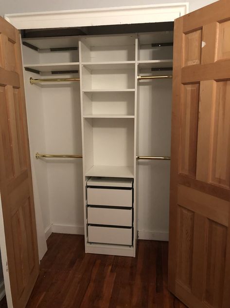 Pax Wardrobe Inside Closet, Diy Wardrobe Insert, Small Closet Ikea Hack, Ikea Pax Kids Closet, Ikea Pax 13 Inch Depth Closet, Ikea Pax Reach In Closet, Aurdal Closet Ikea Hack, Pax Reach In Closet, Ikea Aurdal Closet Hack