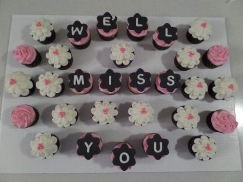 We’ll Miss You Cake, Farewell Cupcakes Ideas, Farewell Cupcakes, Miss Cake, Farewell Party, Farewell Parties, Fun Baking, Cupcake Designs, Baked Goodies