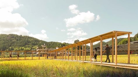 Rice Pavilion / Wiki World + Advanced Architecture Lab | ArchDaily Lab Image, Pavilion Architecture, Resort Design, Farm Stay, Architecture Firm, Landscape Architecture, Nice View, Great Places, Landscape Design