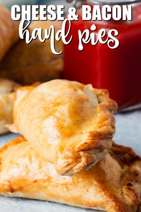 Bacon Empanadas Recipe, Homemade Hand Pies Savory, Handheld Meals Dinners, Savory Hand Pies With Premade Pie Crust, Pocket Pies Recipe, Puff Pastry Hand Pies, Hand Pies Recipes, Savory Hand Pies Recipes, Empanadas Recipes