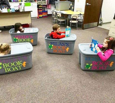 50 Epic Classroom Ideas That Will Change Your Life | Chaylor & Mads Daycare Rooms Setup In Home, Earth Classroom Theme, Reading Corner Kindergarten Classroom, Whimsical Classroom Decor, Tree Preschool, Prek Reading, Book Boat, Reading Corner Classroom, Kid Furniture