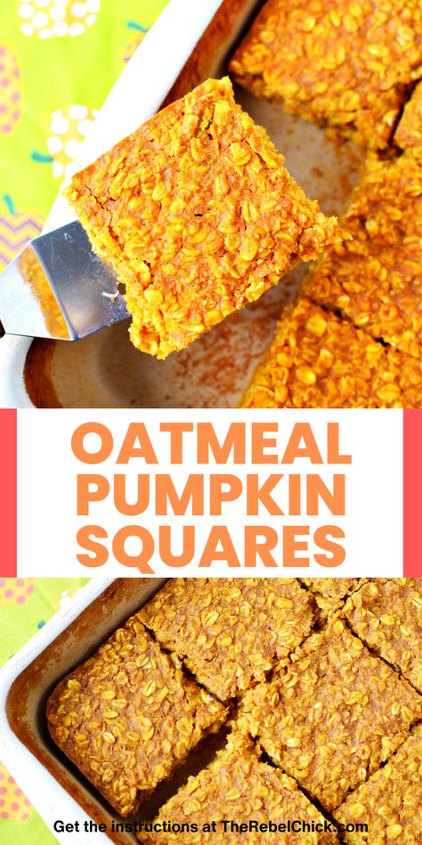 Breakfast Squares, Cookie Squares, Pumpkin Butter Recipe, Oatmeal Pumpkin, Pumpkin Squares, Recipe Thanksgiving, Pumpkin Oatmeal Cookies, Thanksgiving Breakfast, Halloween Breakfast