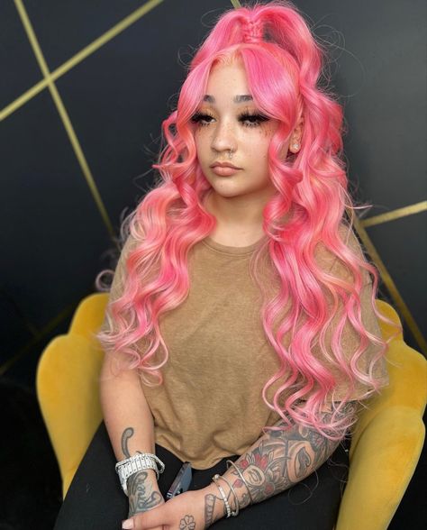 Long Pink Wig, Weave Ponytail Hairstyles, 13x4 Lace Front Wig, Long Human Hair Wigs, Pink Wig, Hair Color Pink, Human Virgin Hair, Celebrity Hair Stylist, Hair Ponytail Styles