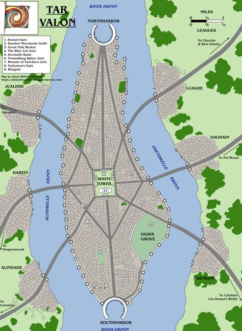 The Wheel of Time Atlas: City Maps | Atlas of Ice and Fire Tar Valon, Wheel Of Times, Wheel Of Time Books, Robert Jordan, Wheel Of Time, Tabletop Rpg Maps, Rpg Maps, Under The Shadow, Ice And Fire