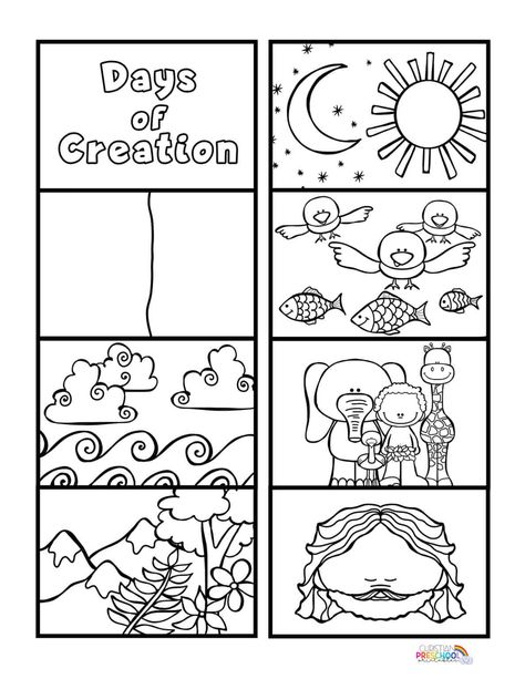 Creation Crafts for Preschoolers - Christian Preschool Printables Creation Preschool Craft, Creation Bible Crafts, Coloring Pages For Preschoolers, Creation Activities, Creation Coloring Pages, 7 Days Of Creation, Creation Bible, Craft For Preschoolers, Christian Preschool