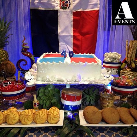 Dominican Republic Party Theme, Dominican Themed Party, Dominican Party, Dominican Art, Dominicans Be Like, Culture Fair, Dominican Cake, Flag Cake, Dominican Food