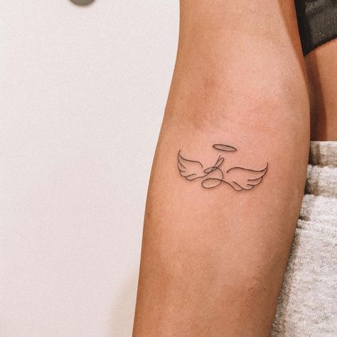 Roman Numeral Angel Wing Tattoo, Angel Wing With Initial Tattoo, Letter B Tattoo Ideas Design, Matching Angel Wing Tattoos, Wings With Name Tattoo, Angel Tattoo Wrist, Letter With Wings Tattoo, Angel Wings Initial Tattoo, Dainty Angel Wings Tattoo