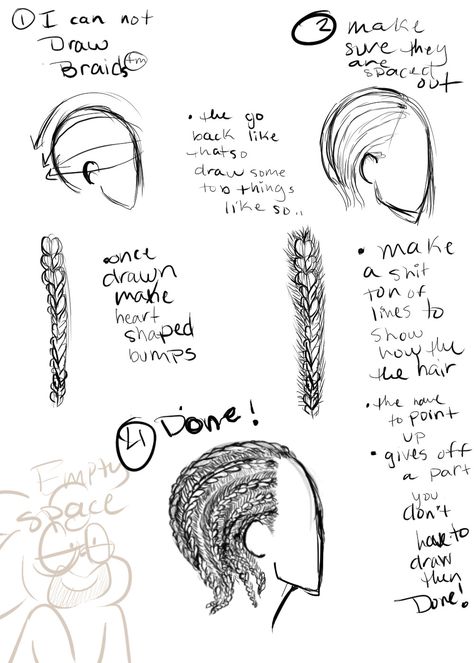 Puff, could you give a tutorial in drawing dreadlocks and cornrows? I want to draw Lucio and Cardi B but have no idea how to... Dreadlocks Drawing, Drawing Dreadlocks, Hair Drawing Tutorial, Afro Hair Drawing, Drawing Hair Tutorial, Hair Sketch, Want To Draw, Hair Drawing, Afro Hair