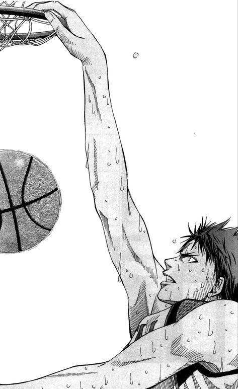 Basketball Manga, Aomine Kuroko, Basketball Drawings, Kuroko No Basket Characters, Slam Dunk Anime, Basketball Anime, Basket Drawing, Kagami Taiga, 8bit Art