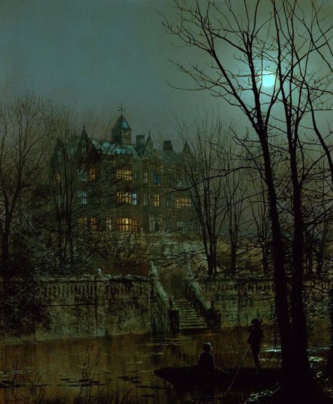 John Atkinson Grimshaw, Atkinson Grimshaw, Albert Bierstadt, Moonlight Painting, Harvest Moon, Victorian Art, Fantasy Landscape, Westminster, Leeds