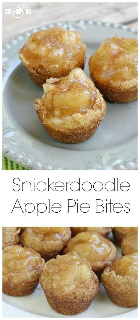 Snickerdoodle Apple Pie, Weight Watcher Desserts, Apple Pie Bites, Pie Bites, Dessert Party, Low Carb Dessert, Cookie Party, Think Food, Thanksgiving Desserts