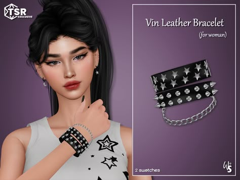 The Sims Resource - Sims 4 - Bracelets - WisteriaSims - For Woman - Vin Leather Bracelet for woman Sims 4 Arm Accessories, Sims 4 Pandora Bracelet, Sims 4 Emo Jewelry Cc, Sims 4 Cc Goth Necklace, Sims 4 Emo Accessories, Sims 4 Friendship Bracelet Cc, Sims 4 Y2k Jewelry, Sims 4 Cc Bracelets Y2k, Sims 4 Goth Accessories