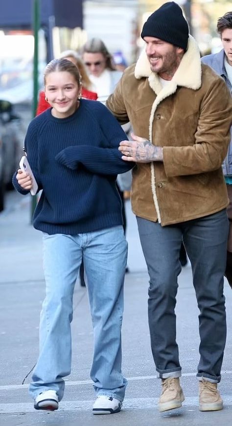 David Beckham Winter Style, David Beckham And Harper, David Beckham 2024, Harper Beckham Style, David Beckham Daughter, David Beckham Kids, David Beckham Family, David Beckham Style Outfits, Tristan Tate