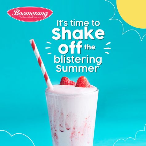 It’s time to cool down a bit & what better than our wide range of flavourful Milkshakes to the rescue? Beat the heat with this cool Strawberry Milkshake! 🥛🍦🥛😋  #strawberryshake #milkshake #boomerangmoments #comebackformore #icecream #icecreamlove #boomerang #coimbatore #scoops #sundaes Shakes Creative Ads, Milkshake Ads, Uncle Fluffy, Milkshake Drink, Composite Veneers, Ice Cream Shake, Food Captions, Instagram Template Design, Milk Shakes