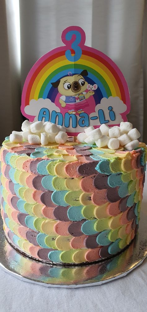 Chip And Potato Birthday Party Ideas, Chip And Potato Birthday Cake, Chip And Potato Birthday Party, Potato Birthday Party, Rainbow Petal Cake, 2nd Party Ideas, Potato Party, Birthday Parties For Girls, Petal Cake