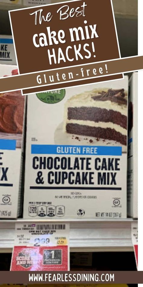 Take your gluten free cake mix to a whole new level. I am sharing some quick and easy gluten free cake mix hacks that will make your cakes taste better. If you are looking for an extraordinary cake made with a cake mix, you can doctor the cake mix with one of my hacks. I also share my favorite store-bought gluten free cake mixes. Cake Doctor Recipes, Gluten Free Yellow Cake Mix Recipes, Gluten Free Cake Mix Recipes, Cake Mix Hacks, Aldi Gluten Free, Gluten Free Dairy Free Cake, Gluten Free Yellow Cake Mix, Gluten Free Bundt Cake, Gluten Free Yellow Cake