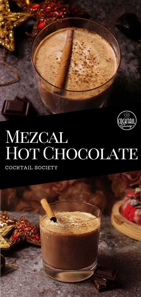 Hot Chocolate Cocktail, Cold Christmas, Hot Christmas, Mezcal Cocktails, Chocolate Cocktails, Hot Cocktails, Coffee Liqueur, Christmas Cocktail, Holiday Eating