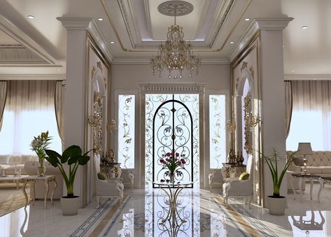 Classic Entrance, Villa Classic, Luxury Houses Entrance, Classic House Design, Luxury House Interior Design, Foyer Design, Classic Interior Design, Entrance Design, Mansion Interior