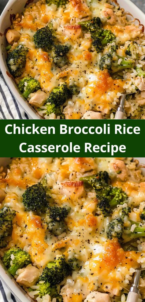 Chicken Broccoli Rice Casserole is a tasty and comforting dish with creamy chicken, tender broccoli, and cheesy rice. Broccoli Chicken Rice Casserole, Chicken Broccoli Rice Cheese Casserole, Chicken Broccoli And Rice Casserole, Broccoli And Rice Casserole, Broccoli And Rice, Cheesy Rice, Chicken Broccoli Rice Casserole, Chicken Broccoli Rice, Chicken Casseroles