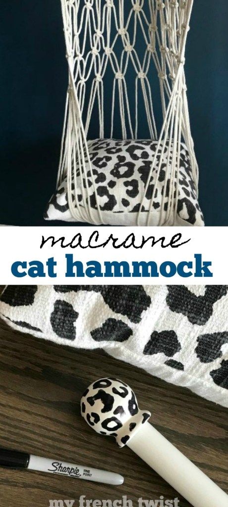 macrame cat hammock - My French Twist Macrame Cat Hammock Tutorial, Cat Hammock Tutorial, Macrame Twist, Diy Cat Hammock, Busy Calendar, Katt Diy, Macrame Cat Hammock, Macrame Hammock, Diy Hammock