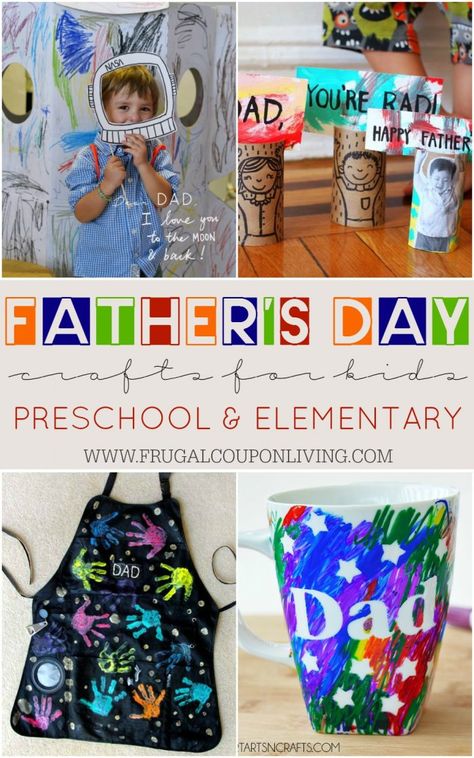 Crafts for Kids: Fathers Day Preschool Ideas, Elementary Ideas | Gift Ideas for Dad. #fathersday #fathersdaygifts #fathersdaygiftideas #giftideasforhim #giftideasfordad #crafts #diy #preschool #preschoolcrafts #frugalcouponliving #craftsforkids #elementaryart #fathersdayideas Fathers Day Preschool, Father's Day Crafts For Kids, Handprint Cards, Fathersday Crafts, Father's Day Activities, Activities For Preschool, Preschool Gifts, Diy Father's Day Gifts, Mothers Day Crafts For Kids