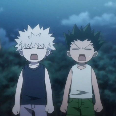 Hxh Gon And Killua, Hxh Gon, Gon And Killua, Moon, Anime, Blue