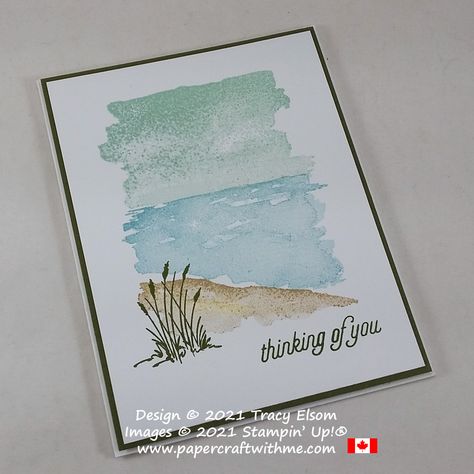 Oceanfront For A Quick And Easy Card - Papercraft with me Bottled Happiness, Lighthouse Point, Nautical Cards, Beach Cards, Nature Card, Herons, Art Cards, Stamping Up Cards, Get Well Cards