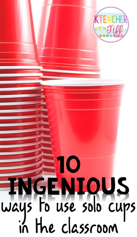 From DIY storage to crafts, there are so many ideas and teacher hacks using solo cups. I can't wait to try number 9! Solo Cup Crafts, Classroom Organization Elementary, Classroom Hacks, Solo Cup, Cup Crafts, Teaching Life, Stem Challenges, Kindergarten Crafts, 100th Day Of School