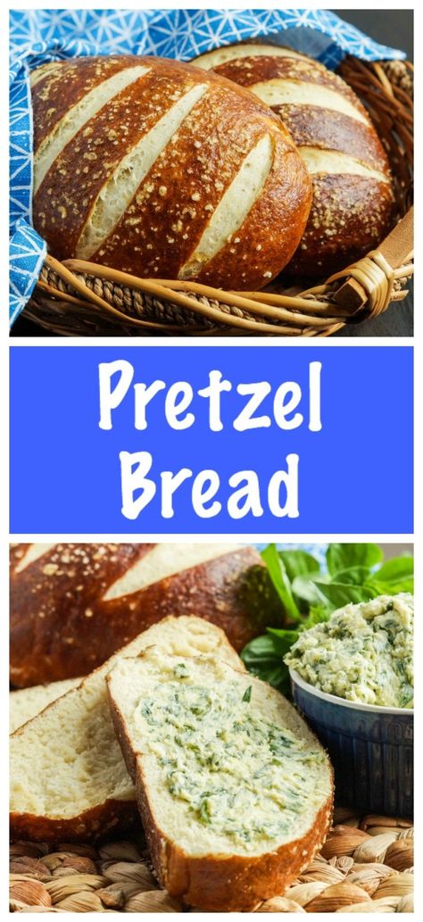 Pretzel Bread - Tara's Multicultural Table Pretzel Bread, Homemade Pretzels, Homemade Bread Recipes Easy, Artisan Bread Recipes, Baking Bread Recipes, Pretzels Recipe, Bread Pudding Recipe, Bread Bun, Bread Machine Recipes