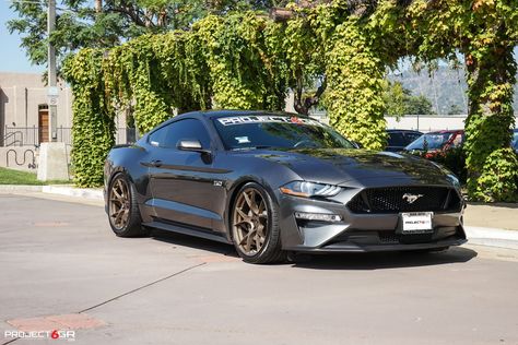 Grey Mustang, 2018 Mustang Gt, Mustang S550, Mustang Wheels, Bronze Wheels, Mercury Capri, S550 Mustang, Grey Car, Aftermarket Wheels