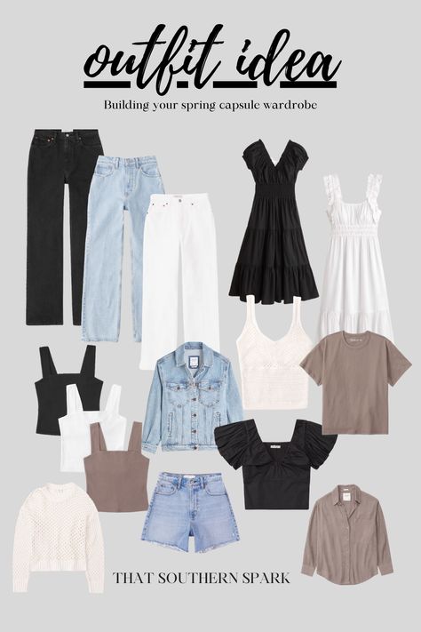 Build An Outfit, Capsule Wardrobe Casual, Capsule Wardrobe Women, Spring Summer Capsule Wardrobe, Smart Casual Wardrobe, Classic Capsule Wardrobe, Fashion Capsule Wardrobe, Spring Capsule, Clothing Staples