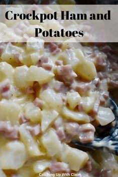 Recipes With Leftover Ham, Crockpot Ham And Potatoes, Ham And Potatoes, Ham Recipes Crockpot, Scalloped Potatoes Crockpot, Potatoes And Ham, Ham And Potato Casserole, Dinner Videos, Scalloped Potatoes And Ham