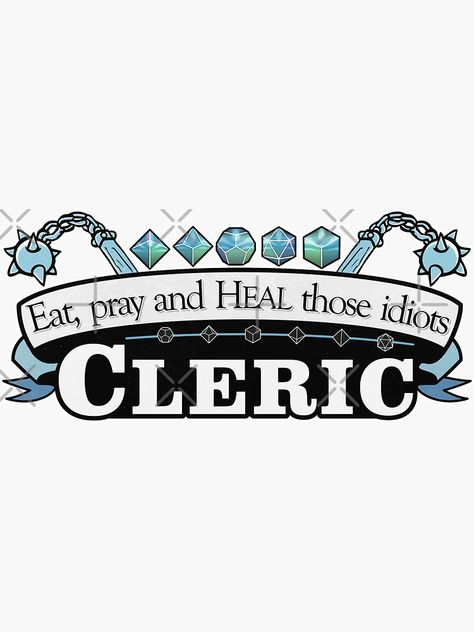 "Cleric D&D" Sticker for Sale by Deckard255 | Redbubble Dnd Aesthetic Cleric, Dnd Cleric Tattoo, Nature Domain Cleric, Cleric Dnd Aesthetic, Grave Domain Cleric Aesthetic, Cleric Aesthetic Dnd, Light Cleric Dnd, Selune Cleric Aesthetic, Life Domain Cleric