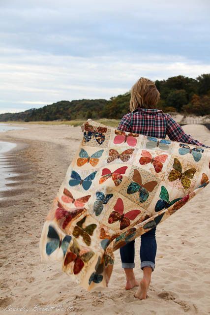 Stitched in Color Colchas Quilting, Patchwork Tattoo, Basket Quilts, Butterfly Quilt, Big Lake, Laundry Basket Quilts, Basket Quilt, Costura Diy, Patchwork Quilting