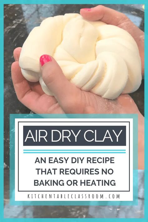 Diy Clay Recipe, Air Dry Clay Recipe, Make Air Dry Clay, Clay Easy, Itsekovettuva Savi, Clay Recipe, Homemade Clay, Diy Air Dry Clay, Air Dry Clay Projects