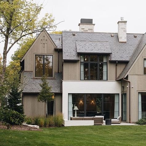 Micheal Conneely | Exterior siding voice is always a long conversation with our clients. There are many options for exterior siding. When it comes to… | Instagram Modern Hardie Board Exterior, Dark Exterior With Stone, Modern Organic Exterior, Shaker Siding Exterior, Dark Green House Exterior, White Stucco House, Vertical Wood Siding, Green House Exterior, Grey Siding