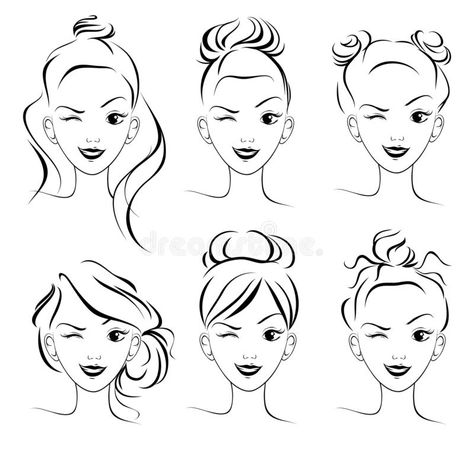 Long Hair Art, Casual Bun, Long Hair Drawing, Curly Bun Hairstyles, Cartoon Hair, Hair Sketch, Frontal Hairstyles, Bun Hairstyles For Long Hair, Beauty Makeup Tips