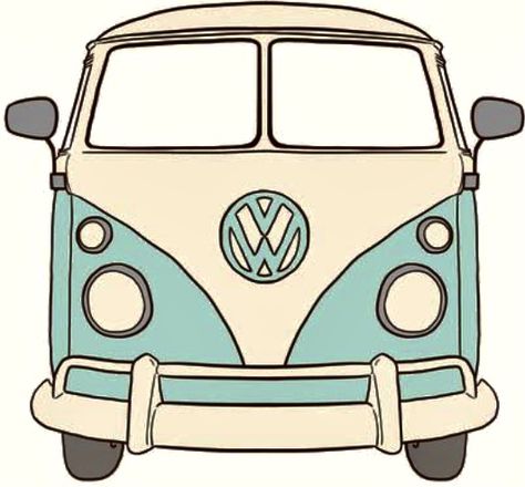 Combi Hippie, Van Drawing, Bus Drawing, Bus Art, Vw Art, Combi Volkswagen, Hippie Van, 카드 디자인, Soyut Sanat Tabloları