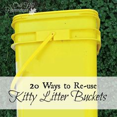 Repurposed Kitty Litter Buckets, Reuse Cat Litter Bucket, Cat Litter Bucket Ideas, Recycle Cat Litter Buckets, Cat Litter Container Ideas, Recycle Litter Containers, Cat Liter Container Ideas, Kitty Litter Bucket Repurpose, Cat Litter Containers Repurpose