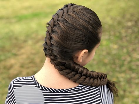 I was messing around with her hair the other day and I came up with a “Ponytail” version: which we call it the “Knotted Fishtail Braid”. This time I thought I’d try to do it in a “French” style version today. Fishtail Braid Indian Wedding, Double Fish Tail Braid, Big Fishtail Braid, Indian French Braid, French Fish Tail Braid How To, Asian Long Hair, Fishtail French Braid, French Fishtail, Indian Long Hair Braid