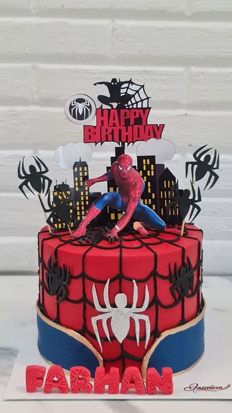 6. Spiderman Cake As someone who grew up seeing the 1st, 2nd and latest “No way home” not to be missed. We went to... Spiderman Cake Birthday For Kids, Spiderman Cake Birthday, Best Birthday Cake Designs, Spider Man Cake, Cake Designs For Boy, Cake Design For Men, Spiderman Cake Topper, Cake Designs For Kids, Spiderman Birthday Cake