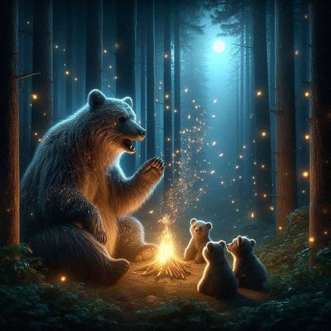 Bear Reading A Book, Fantasy Childhood, Bear Pictures, Round Canvas, Gems Art, Art Fantasy, Reading A Book, Bear Art, Paint By Number Kits